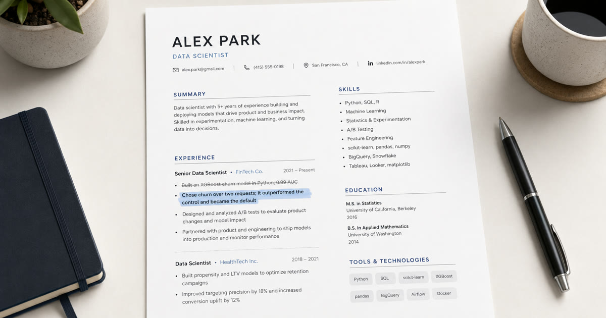 Data Scientist Resume in the AI Era: Lead With Judgment, Not Your Tool Stack