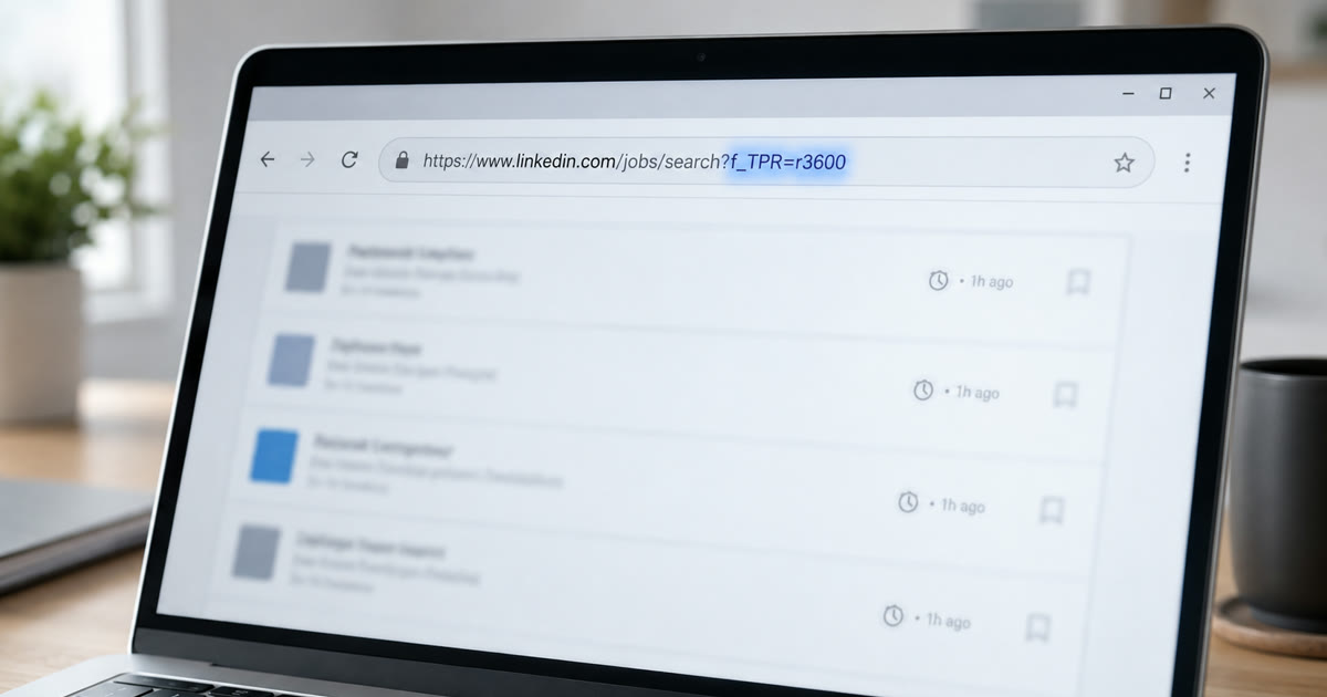 LinkedIn Jobs Posted in the Last Hour: The URL Trick, and Why Being First Isn't the Win